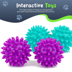Balle épineuse Petite Paws 1,8 po bleu-vert, stimule le jeu et l’activité