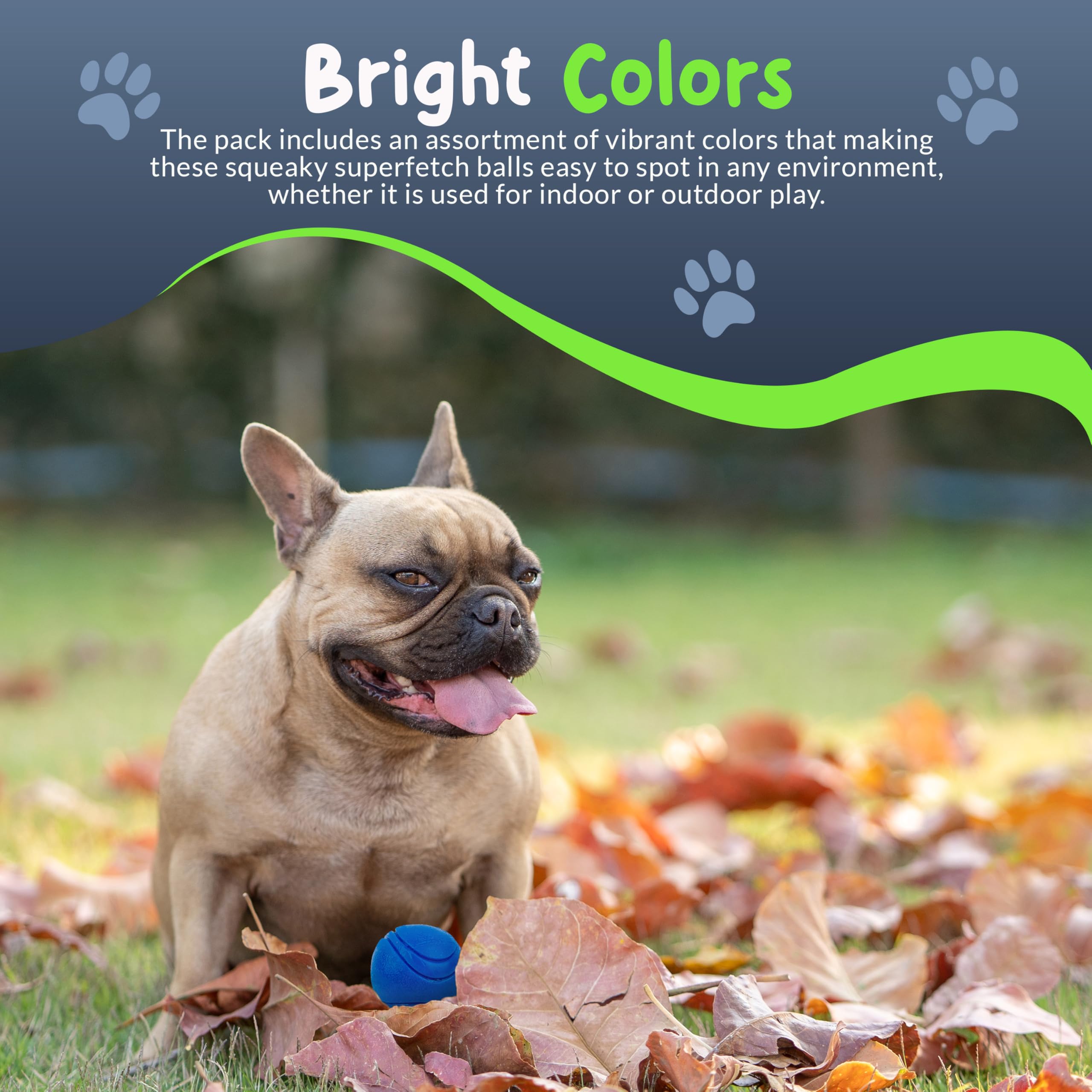 Petite Paws SuperFetch balle bleu clair, attire l’attention et favorise l’exercice.