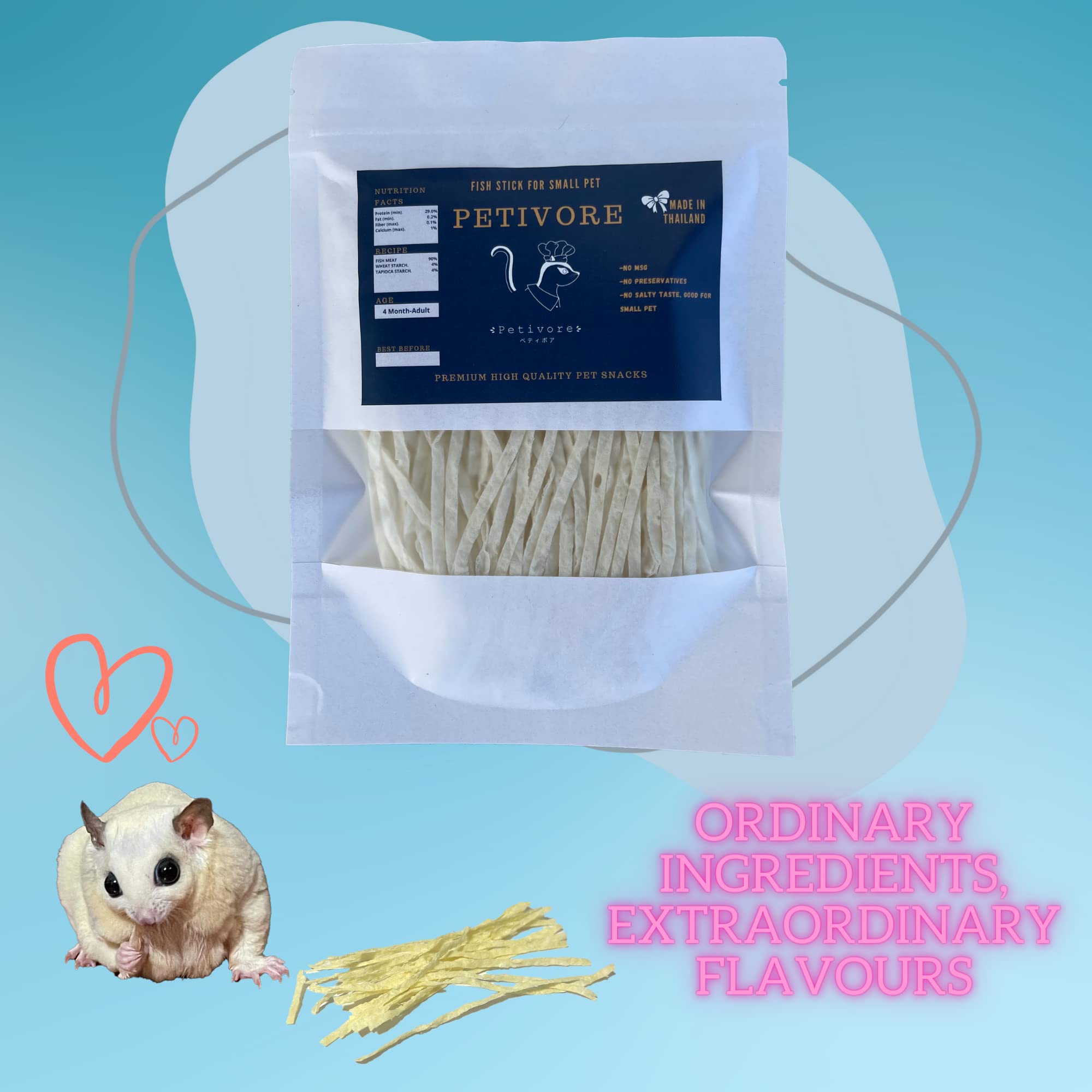 PETIVORE emballage-35g, format pratique pour sorties.