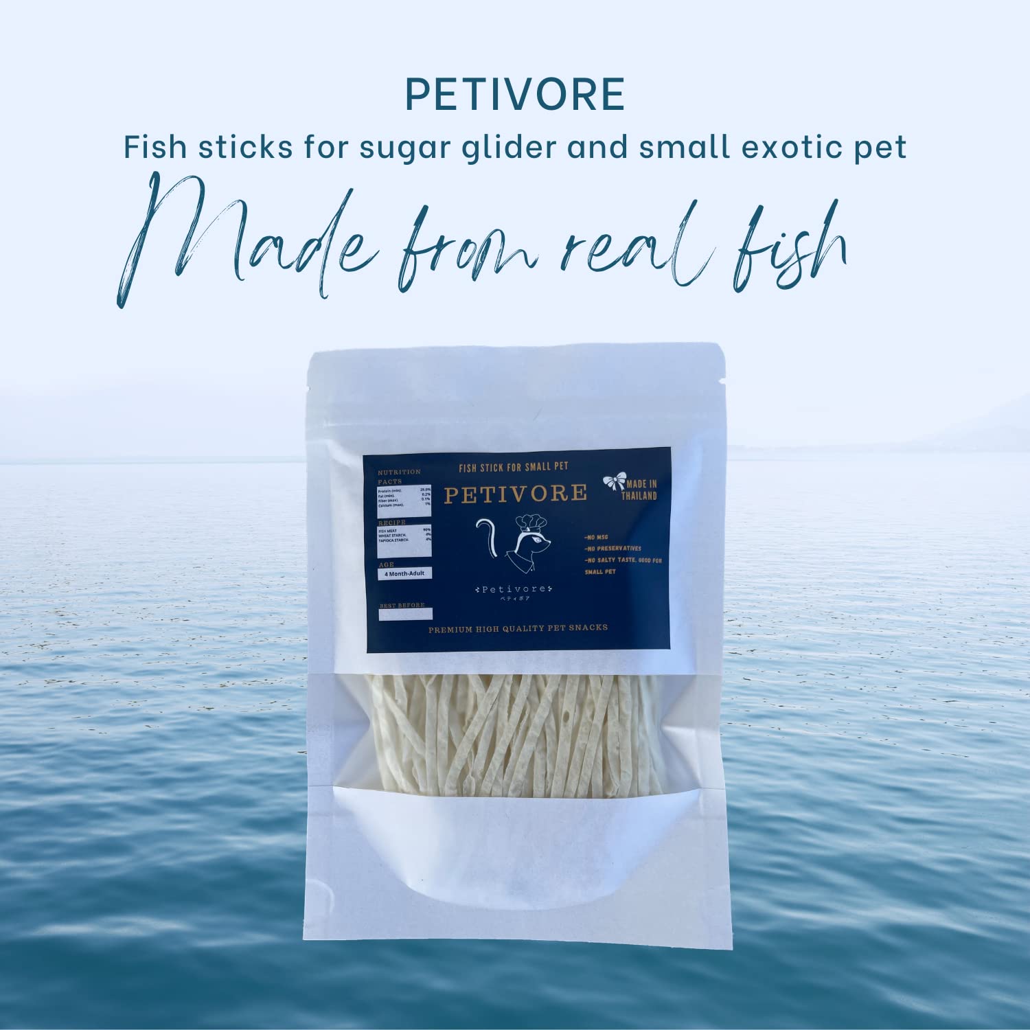 PETIVORE friandise-poisson-exotique, snack appétissant pour animaux miniatures.
