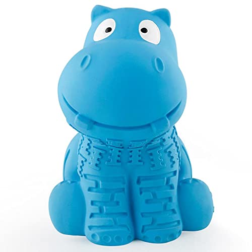 Jouet indestructible Petizer hippo bleu pour chiens agressifs et mastication prolongée