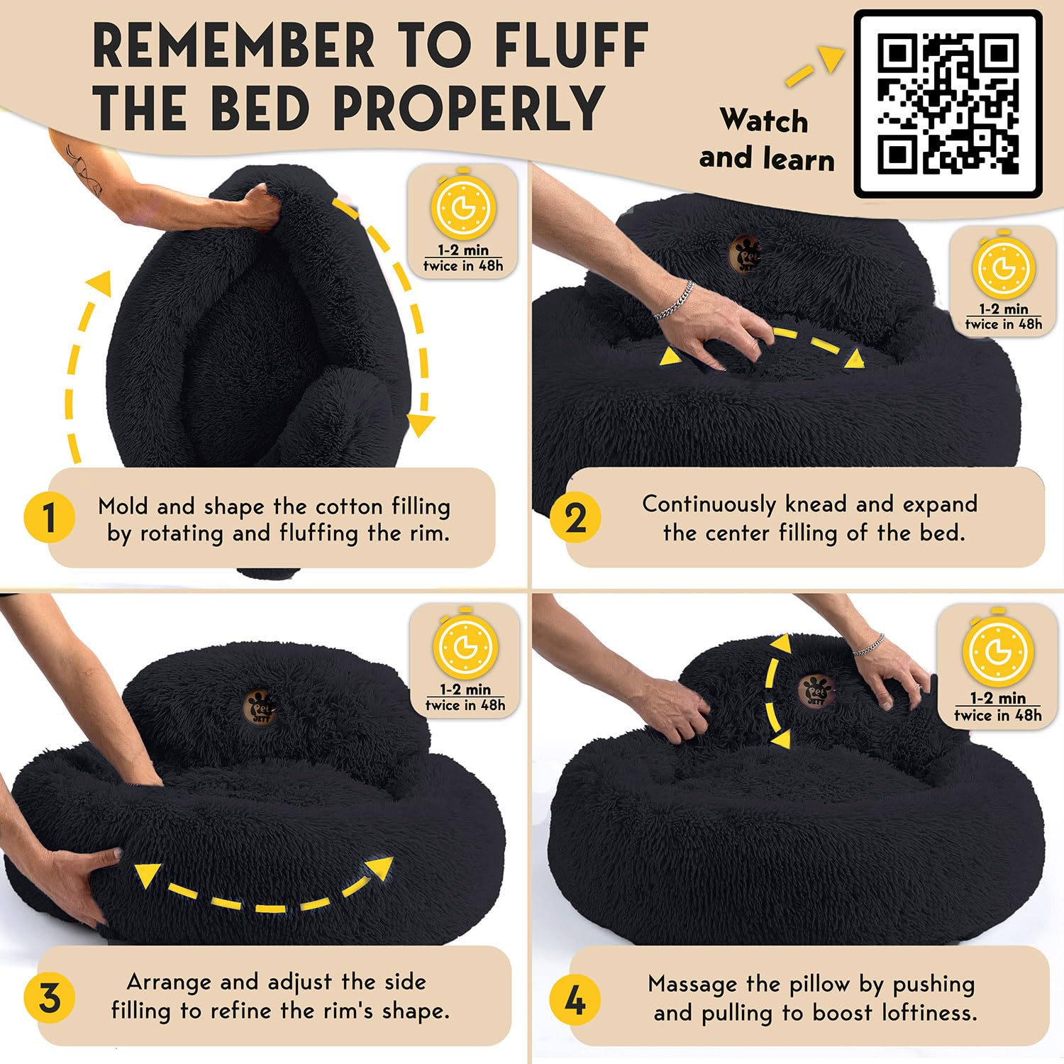 Lit PetJett beignet anti-glisse pour siestes en sécurité.