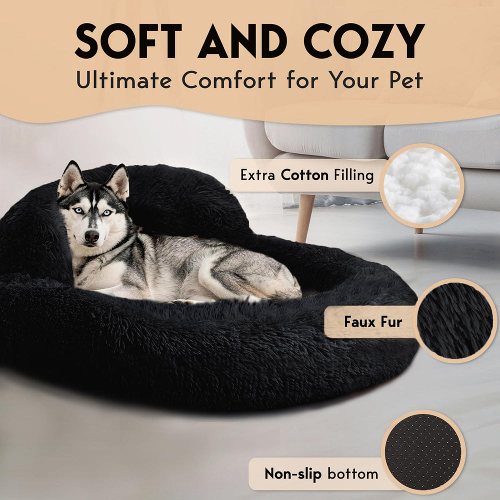 Lit PetJett beignet beige, douceur et chaleur apaisante.