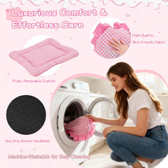 Petjoyi Tente Rose Princesse – porte avant pour entrée et sortie faciles.