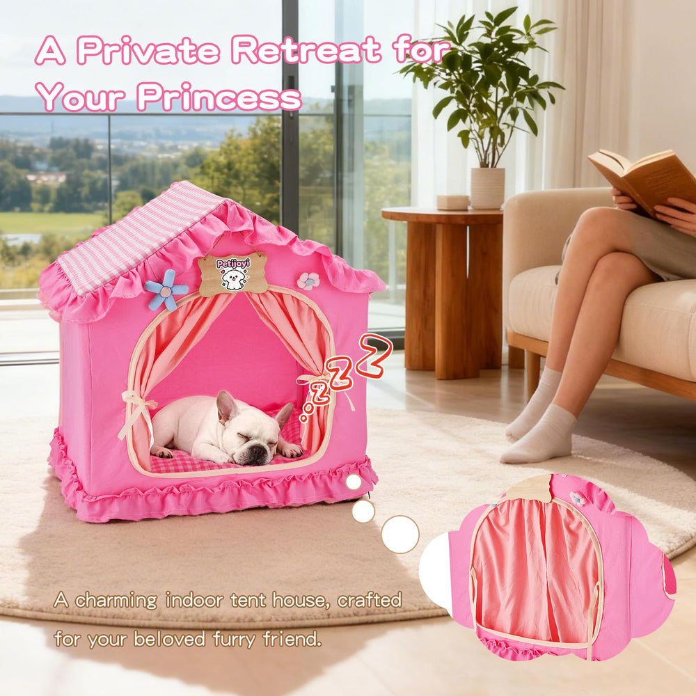 Petjoyi Tente Rose Princesse – tissu respirant et doux pour un confort durable.