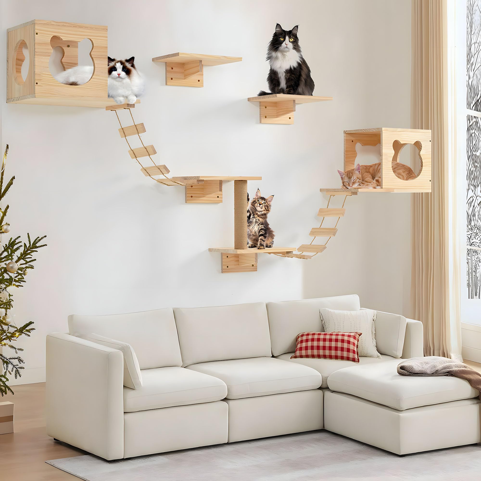 PETKABOO étagères murales pour chats: montage facile et options d’agencement