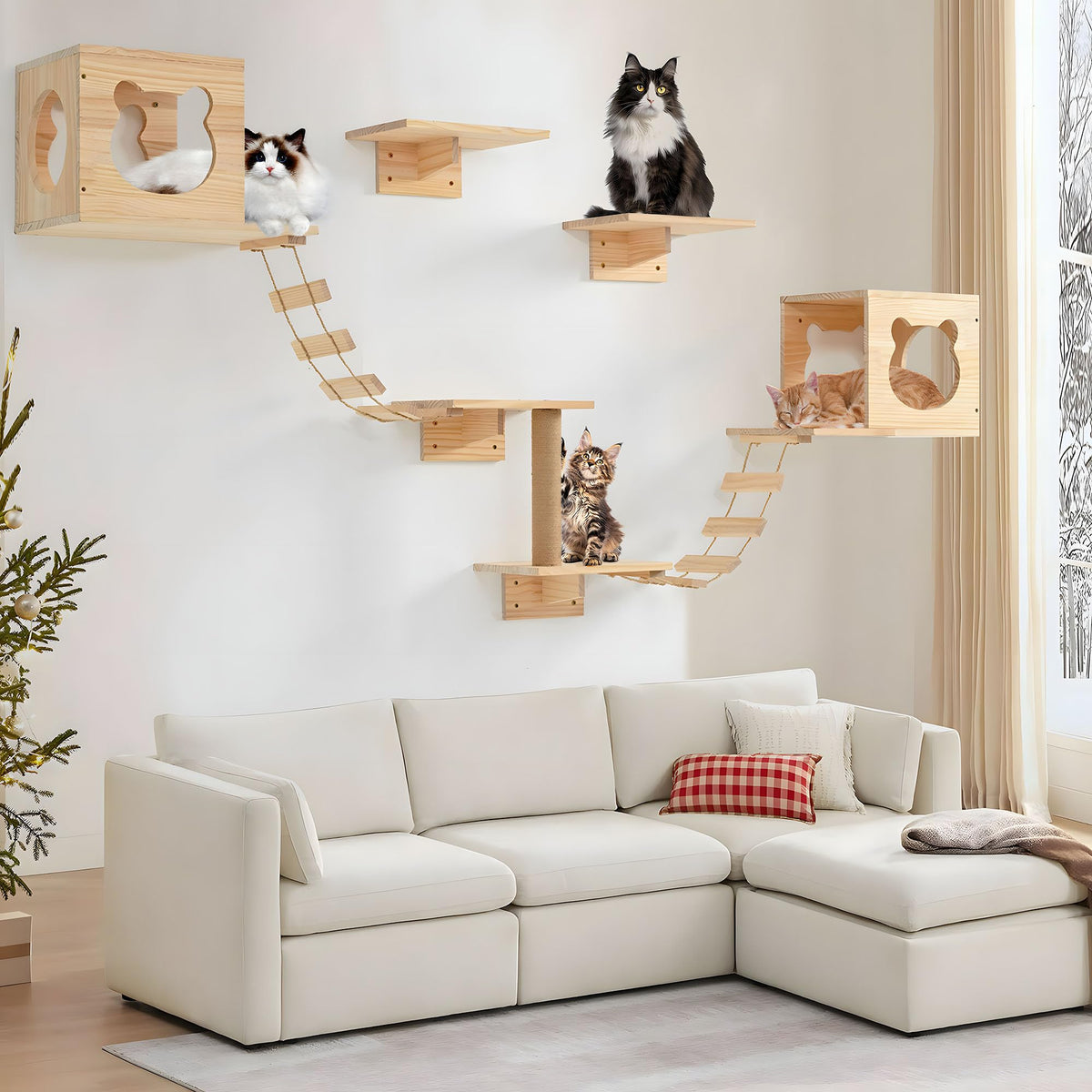 PETKABOO étagères murales pour chats: montage facile et options d’agencement