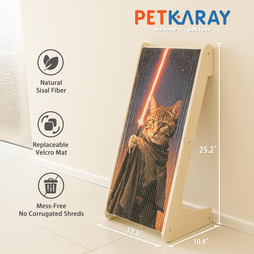 PETKARAY Art Cat Scratcher forme L: espace de griffage pratique et sûr.