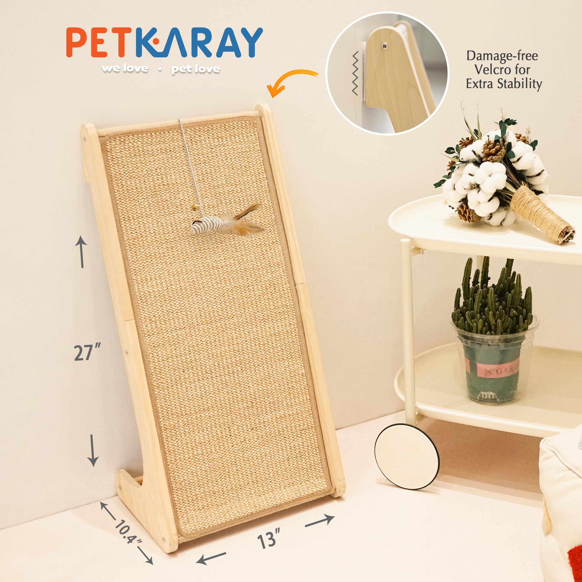 PetKARAY bois-sisal-durable: conception robuste conçue pour durer des années.
