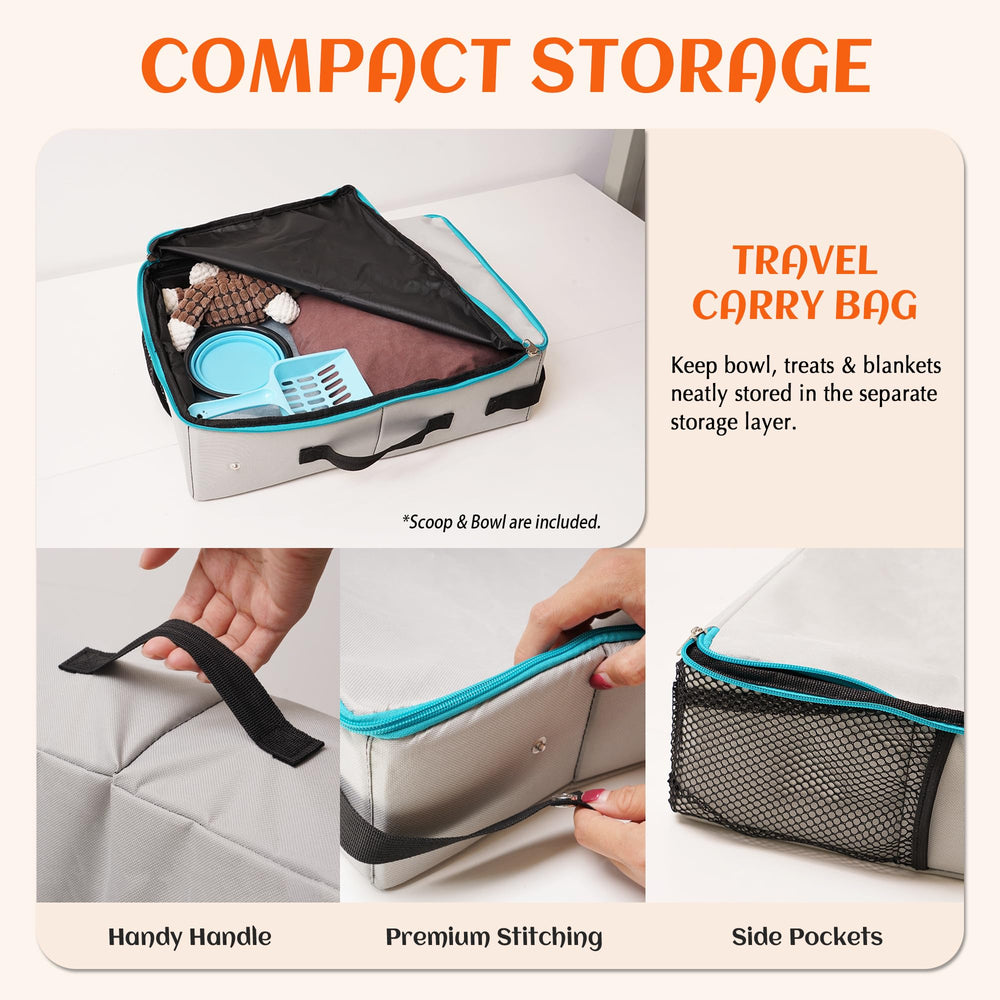Boîte à litière pliante légère et compacte PETKARAY pour voyages.