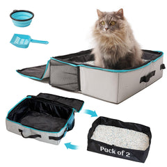 PETKARAY boîte à litière portable pour voyage, ensemble tout-en-un pratique.