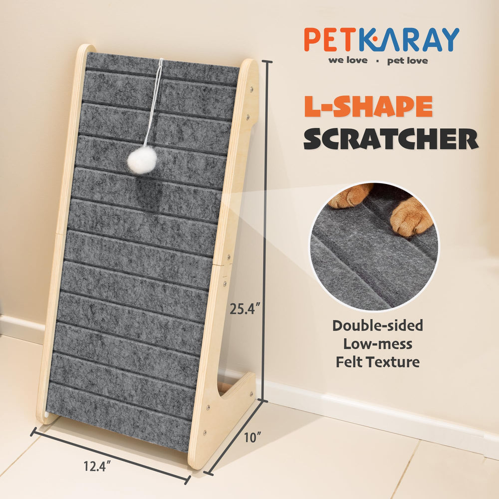 PETKARAY grattoir-chat-feutre-durable: tapis durable qui résiste aux griffades quotidiennes.