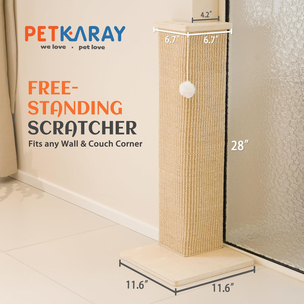 PETKARAY grattoir-mur-droit, solution murale pour griffage sans abîmer le mobilier
