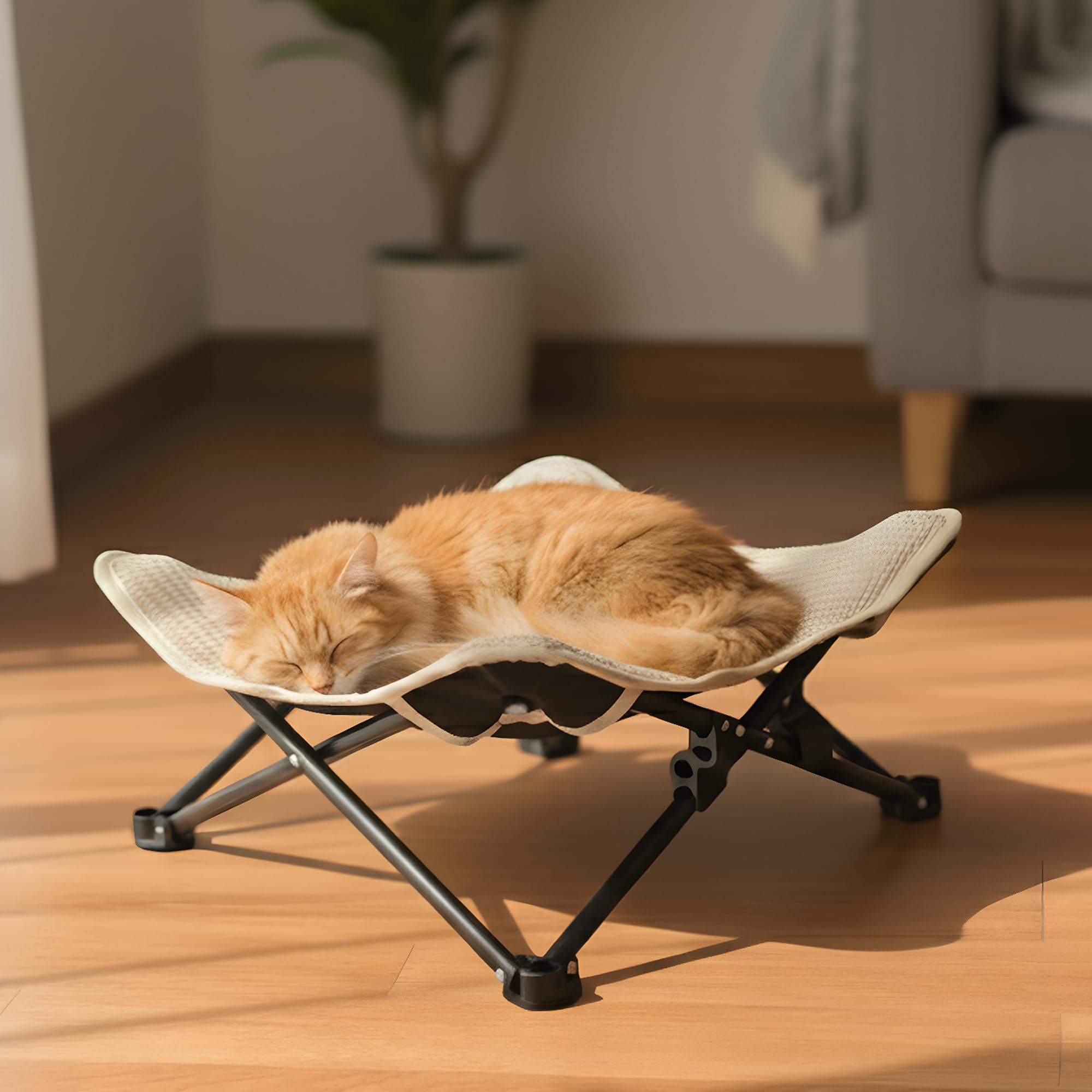 PETKARAY lit-sisal pliante avec cadre métallique offre repos surélevé et sûr.