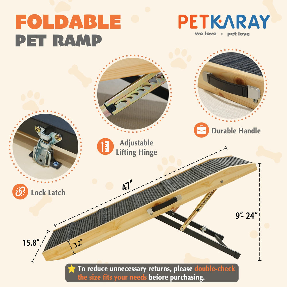 Rampe PETKARAY pour chien sur canapé, réglage continu et stabilité.
