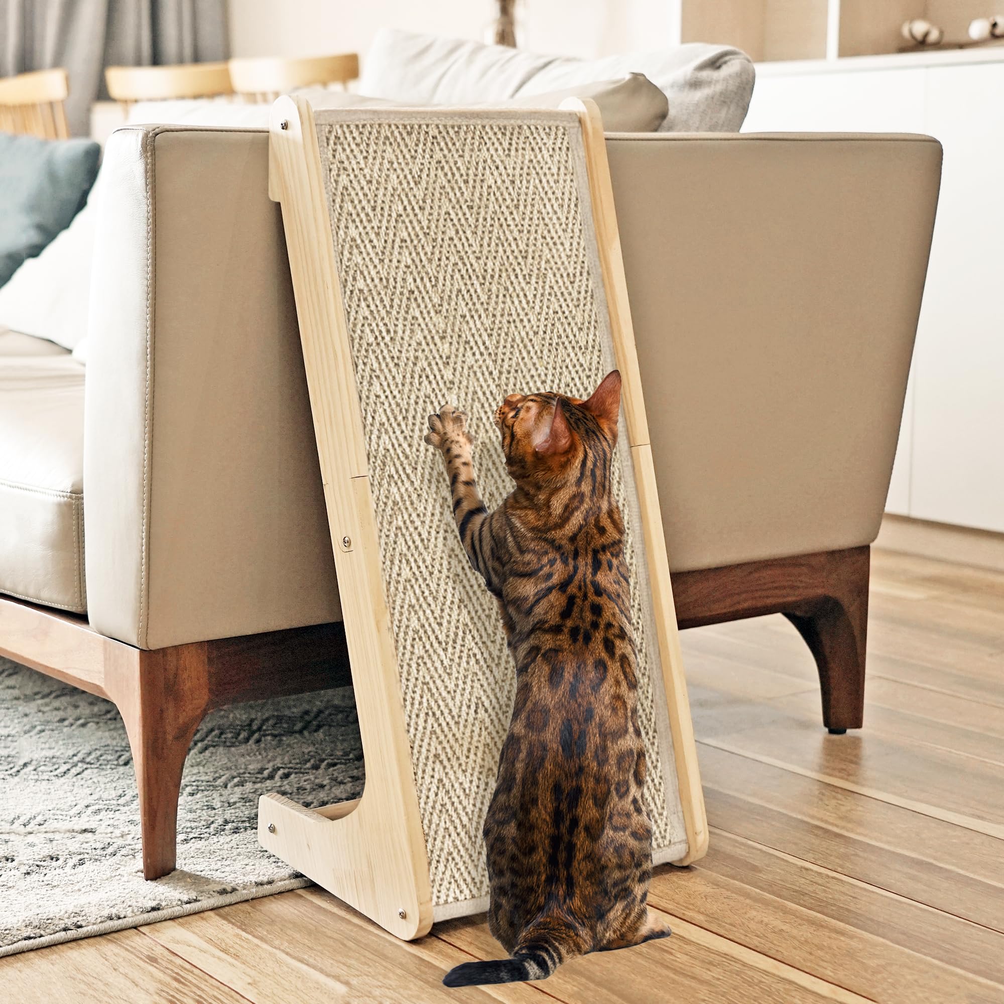 PETKARAY rampe griffage en sisal, surface naturelle pour griffage et garder les pattes actives.
