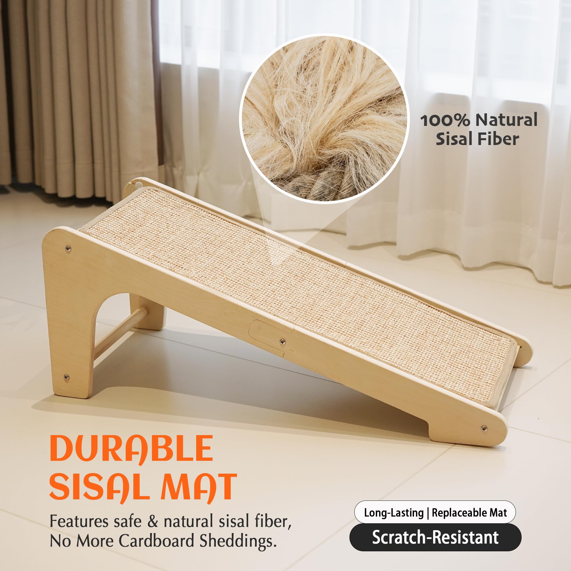 PetKARAY tapis-sisal-grattoir-naturel: surface robuste pour griffage durable.