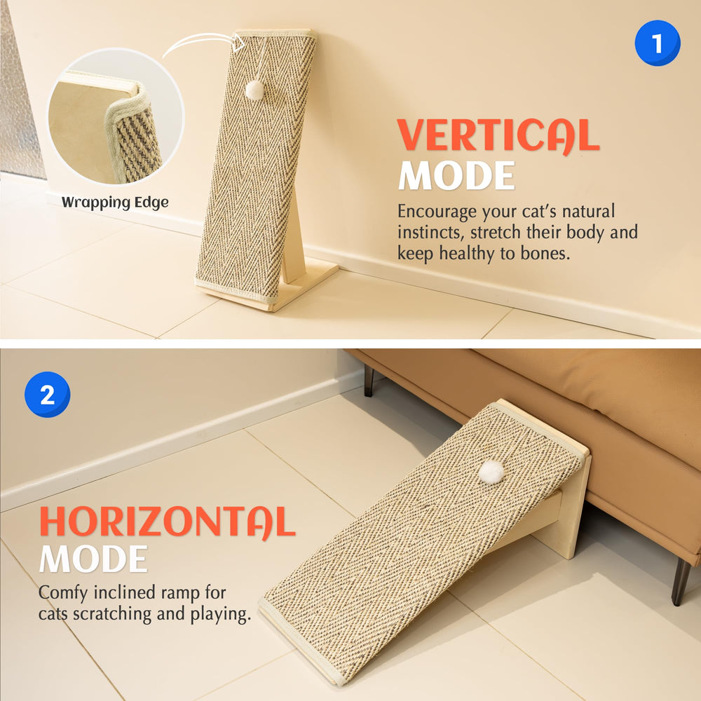 Tapis sisal remplaçable PETKARAY, griffure durable et nettoyage facile.
