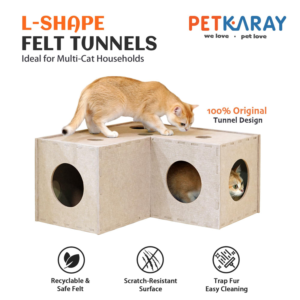 PETKARAY tunnel-chat-interieur-extensible: espace de jeu modulable pour chats