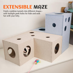 PETKARAY tunnel-chat-jeu-interactif: jeu avec accessoire pour distraction