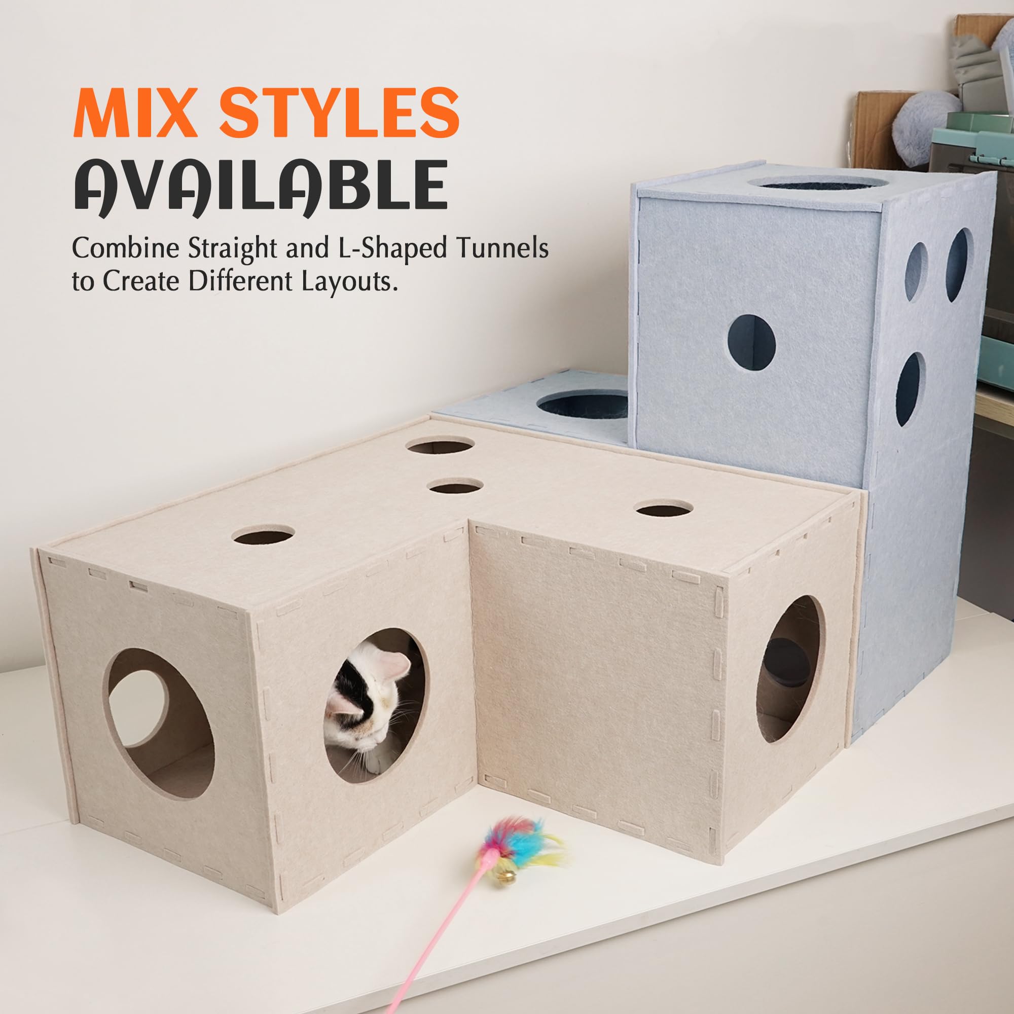 PETKARAY tunnel-chat-jouet-interactif, accessoire ludique favorisant l'interaction.