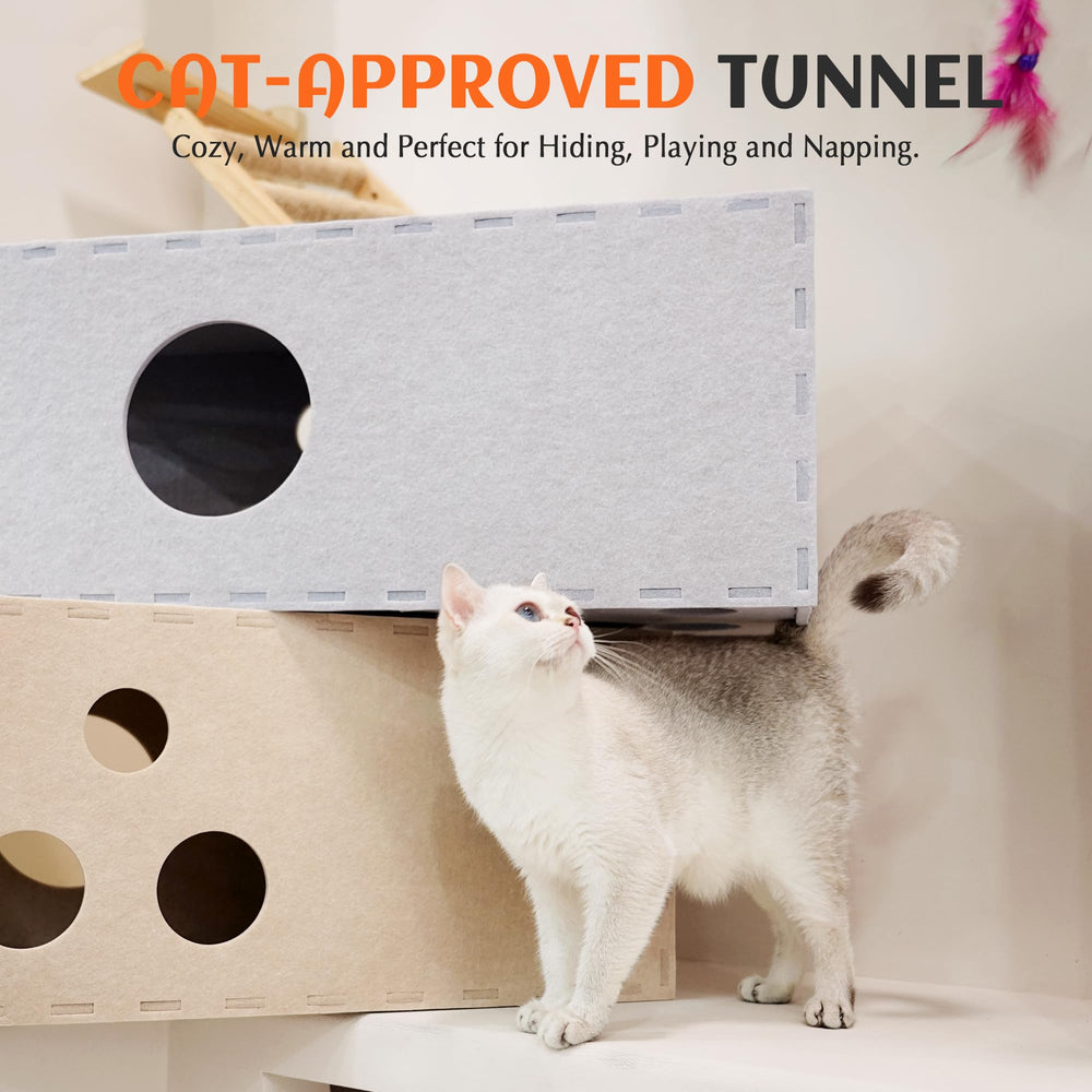 PETKARAY tunnel-chat-pliable-etagere, rangement compact après usage.