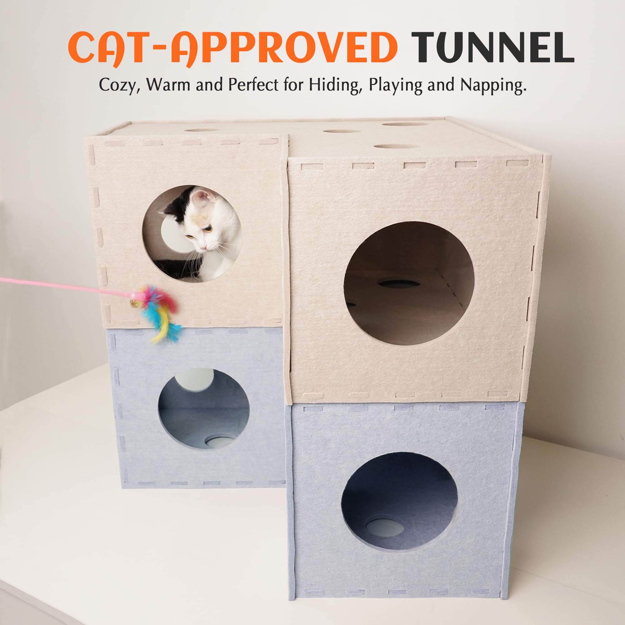 PETKARAY tunnel-chat-pliable-rangement: se plie aisément pour gagner de l’espace