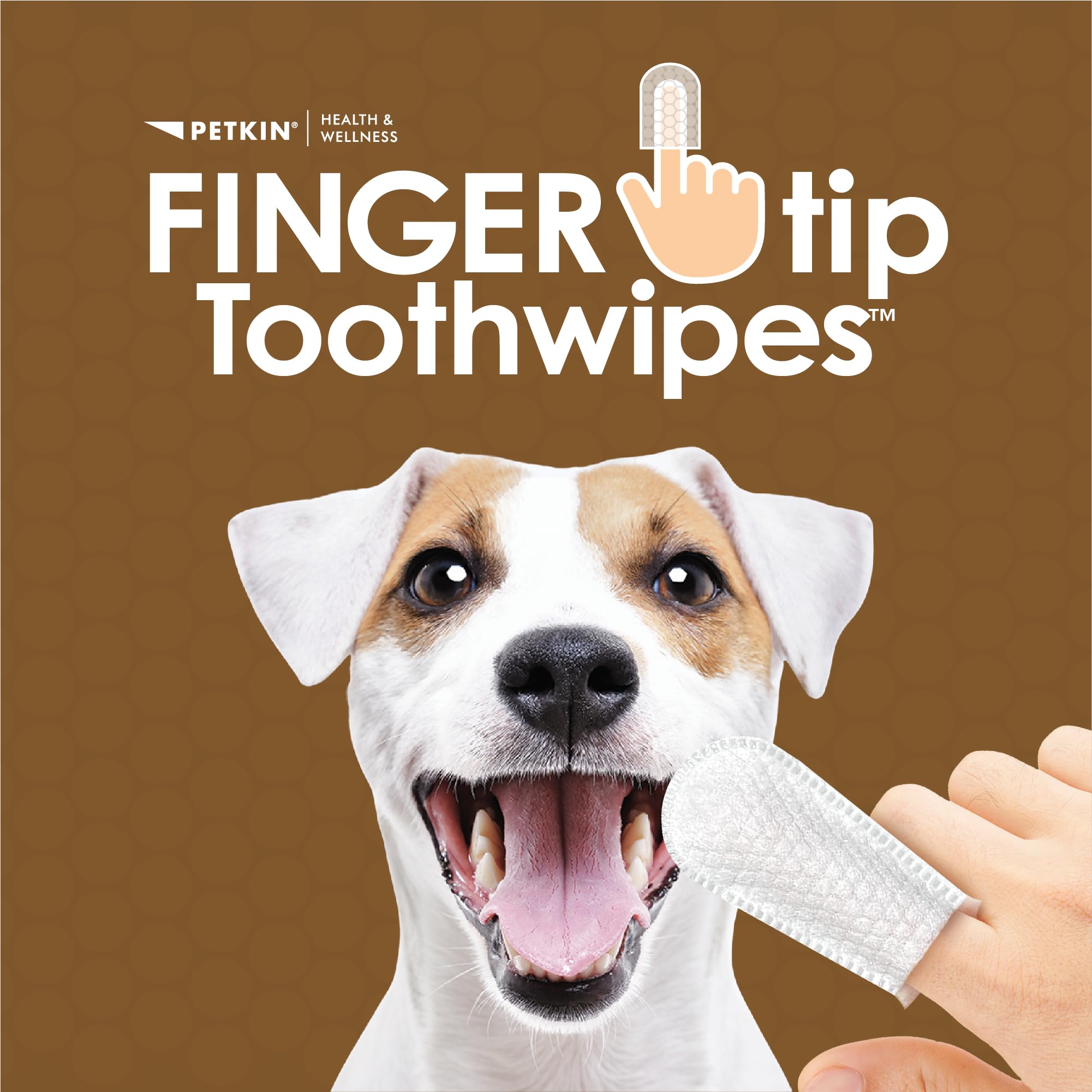 Petkin lingettes-application-simple-dents-chien-chat: utilisation sans eau et haleine fraîche.