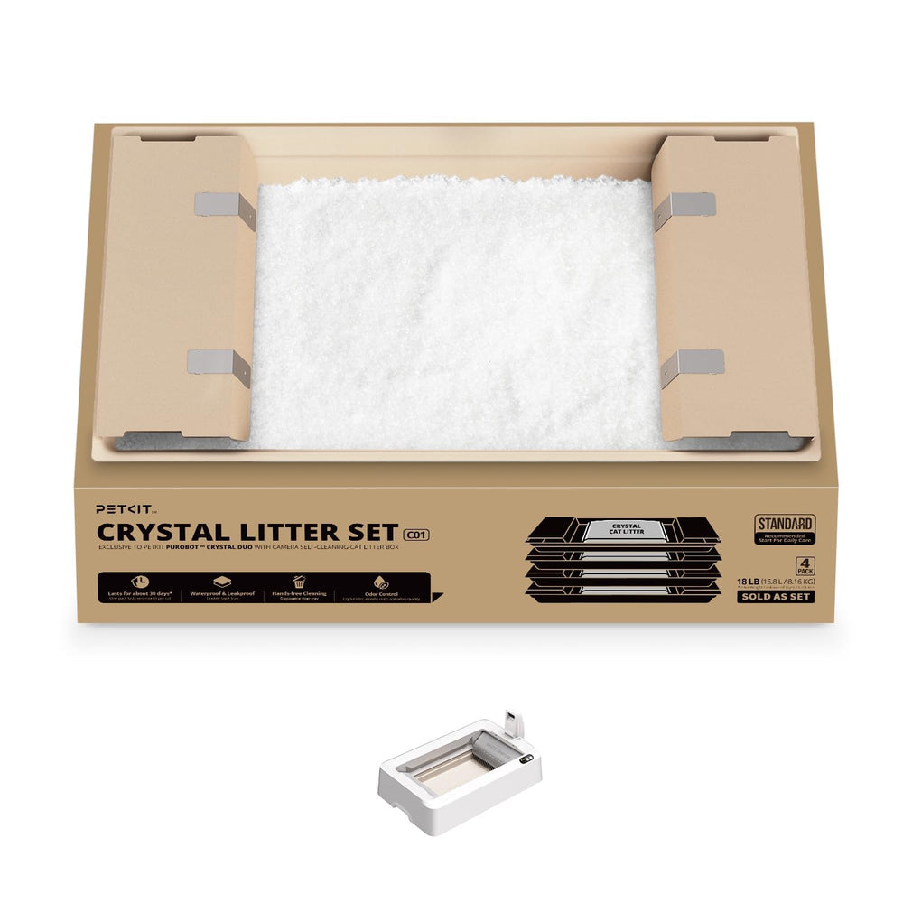 PETKIT Crystal Litter avec Bac, compatibilité Purobot Duo pour une installation rapide.