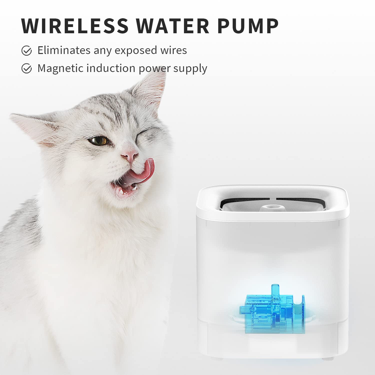 Réservoir et base détachables PETKIT facilitant remplissage et nettoyage.