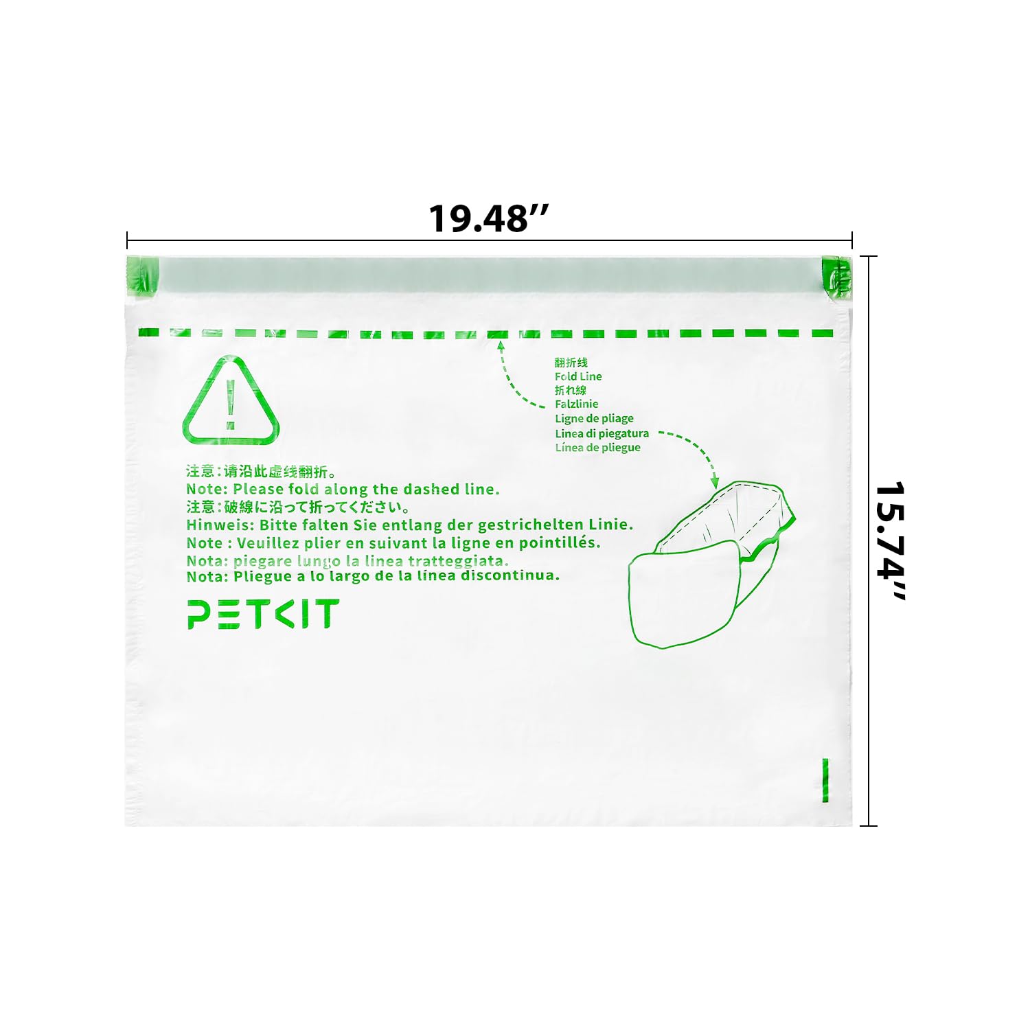 Rouleau PETKIT inclus, 18 sacs faciles à remplacer dans le bac.