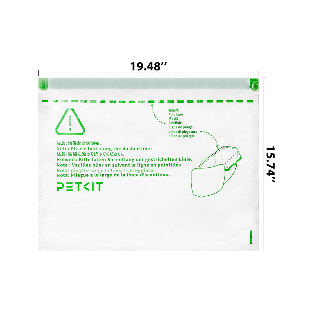 Rouleau PETKIT inclus, 18 sacs faciles à remplacer dans le bac.