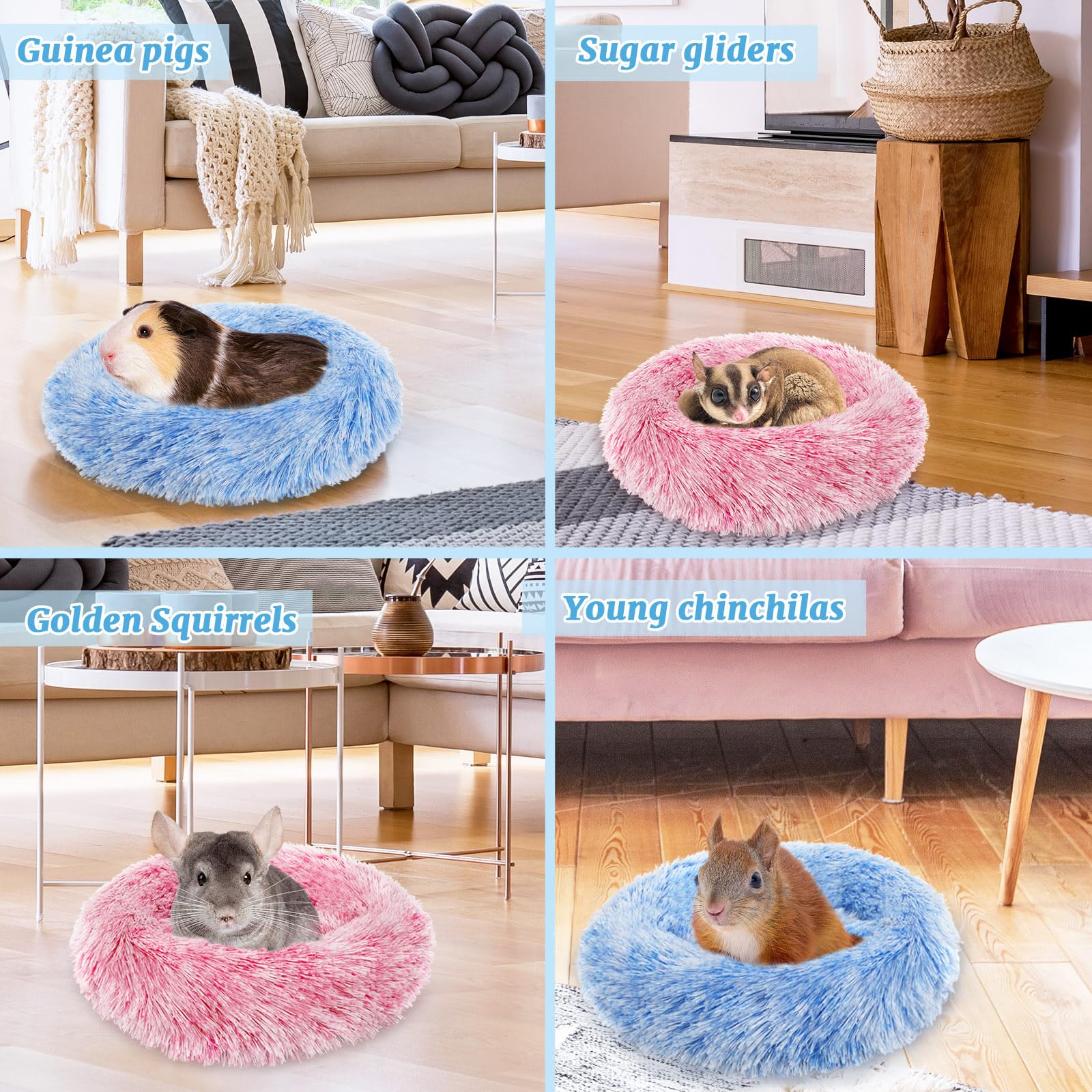 Lit PetKnows cobaye-hamster, structure stable et résistance au lavage.