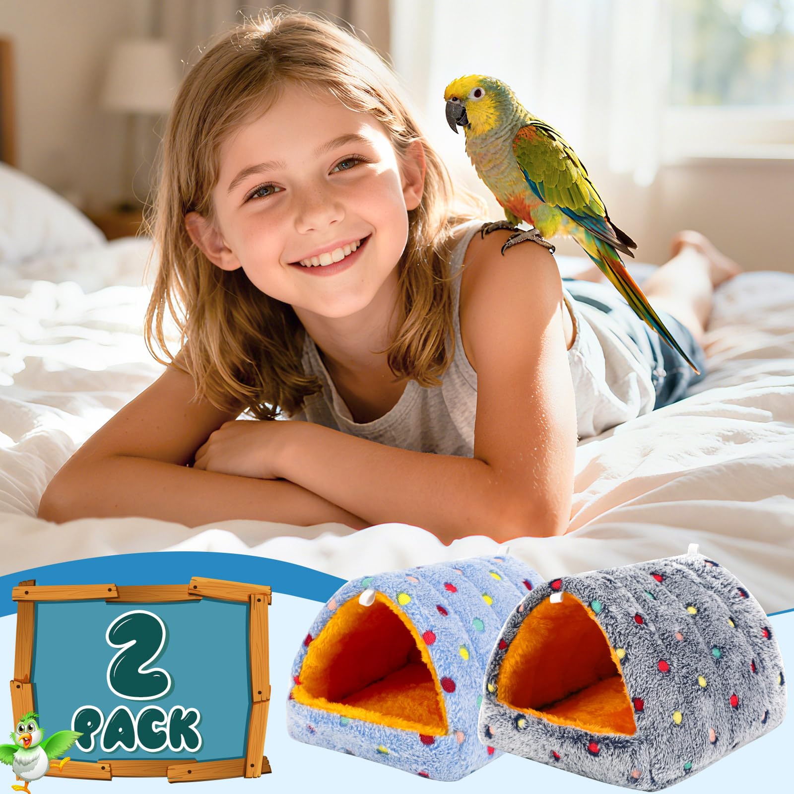 Fixation PETKNOWS facile, accroche sûre en cage pour nid d'appoint.