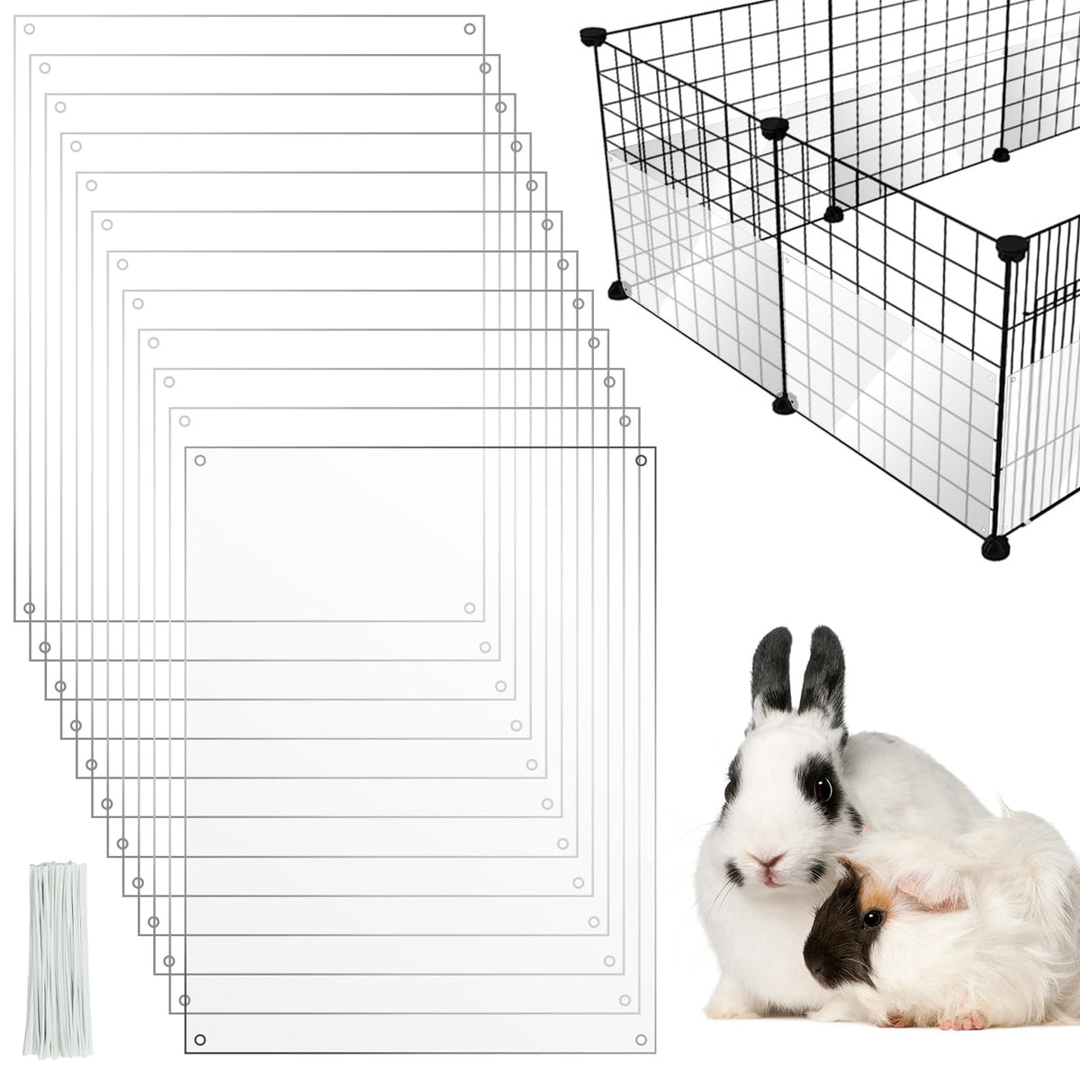 PETKNOWS protège-bords de cage transparence: observation facile des activités de l’animal