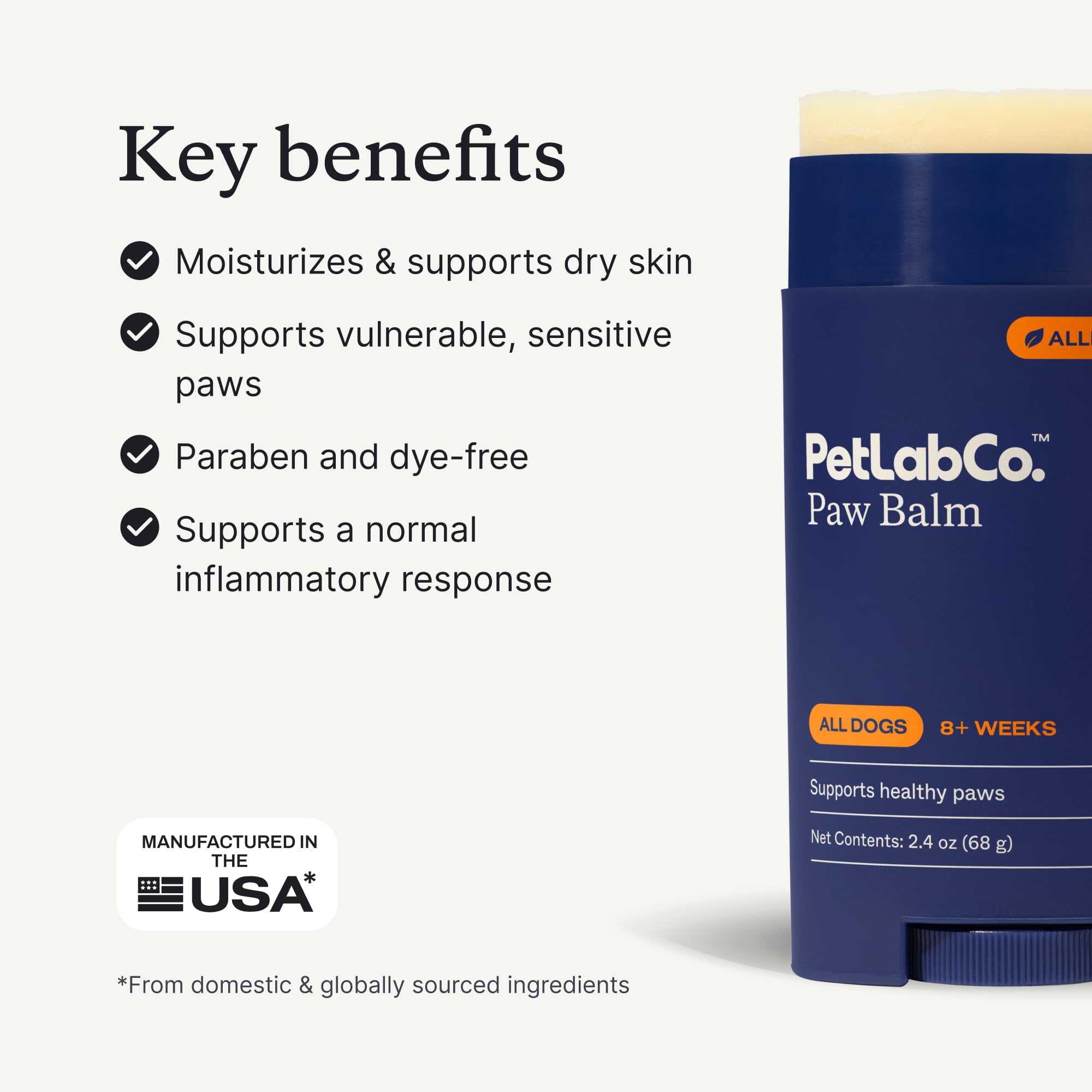 PetLab Co baume-pattes chien – hydratation durable pour pattes sèches
