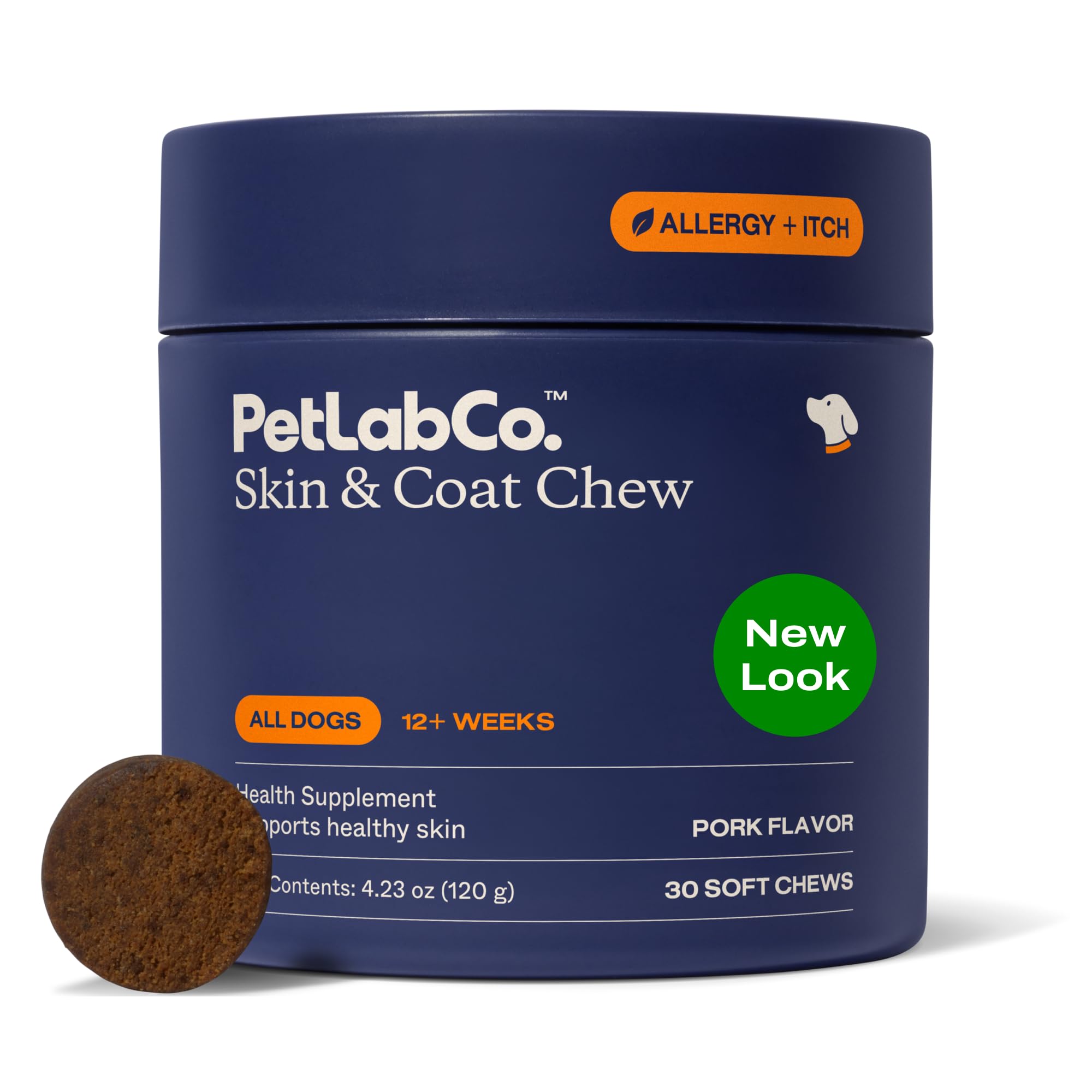 PetLab Co friandise peau et pelage emballage variable prêt à l'emploi.