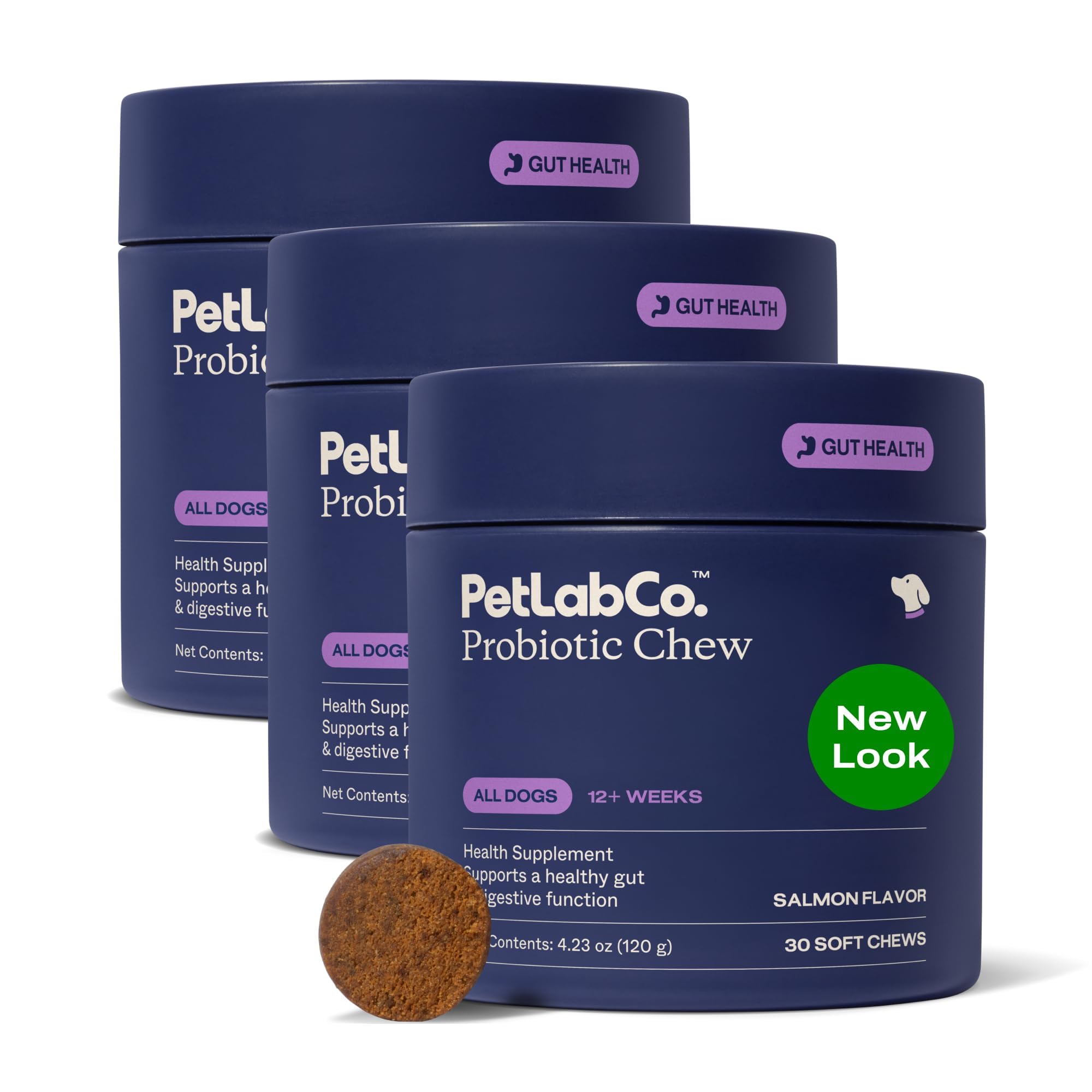 PetLab Co Probiotiques chien – bouteille saumon, soutien digestif et routine quotidienne