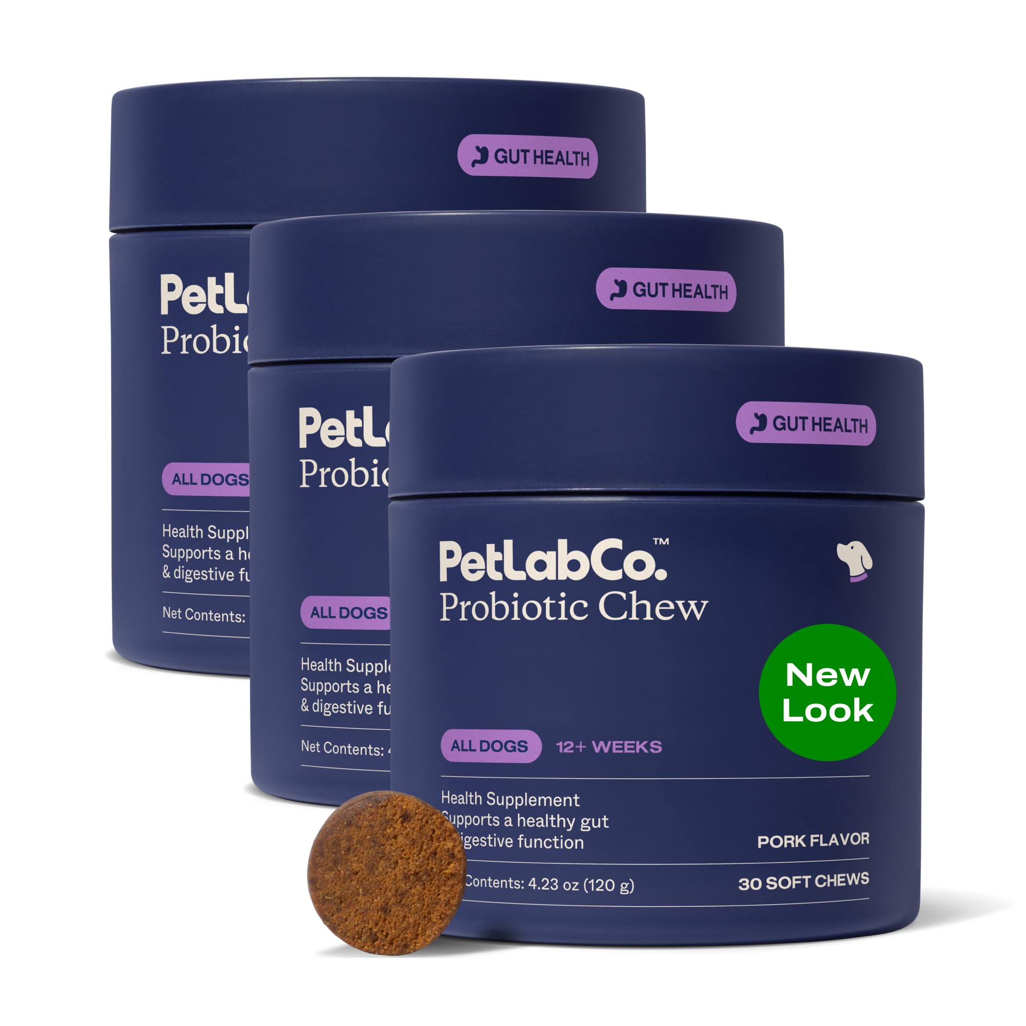 PetLab Co Probiotiques pour chiens: friandises molles soutenant la digestion et le confort quotidien.