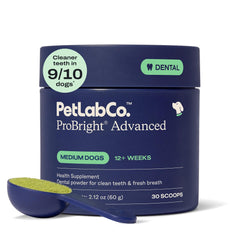 ProBright de PetLab Co, poudre dentaire chien format moyen, aide à une haleine plus fraîche.