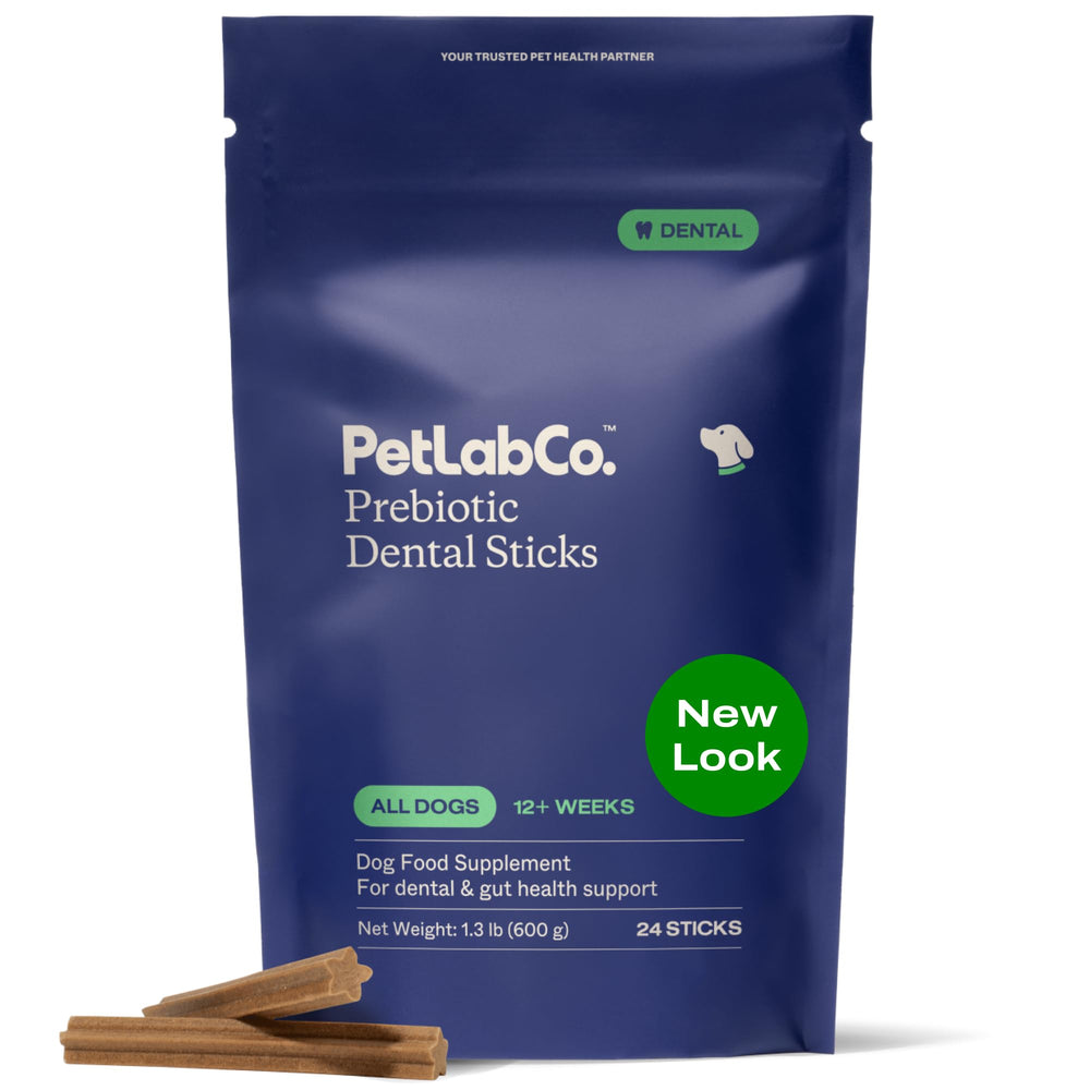 PetLab Co. Sticks Dentaires – emballage élégant pour chien.