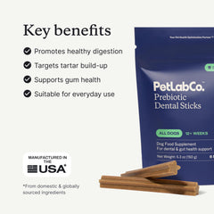 Ingrédients clés PetLab Co. Sticks dentaires – chicorée et Inuline.