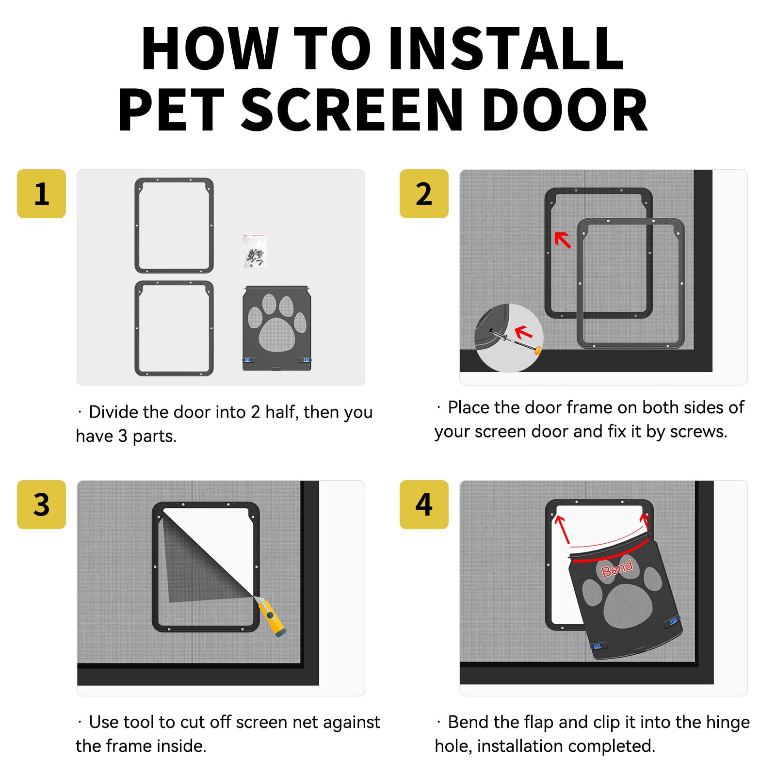 Installation facile sur porte-écran grâce au kit fourni.