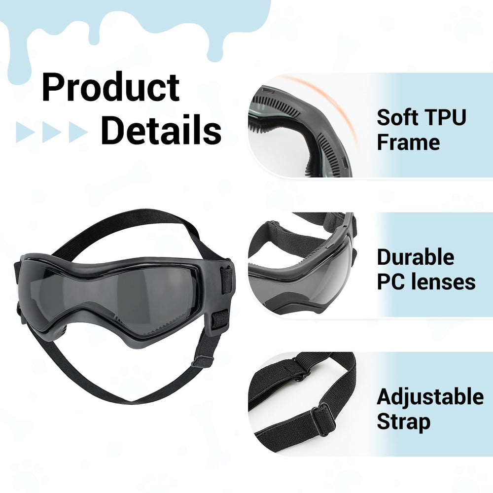 Lentille polycarbonate PETLESO offre clarté et protection contre le vent.