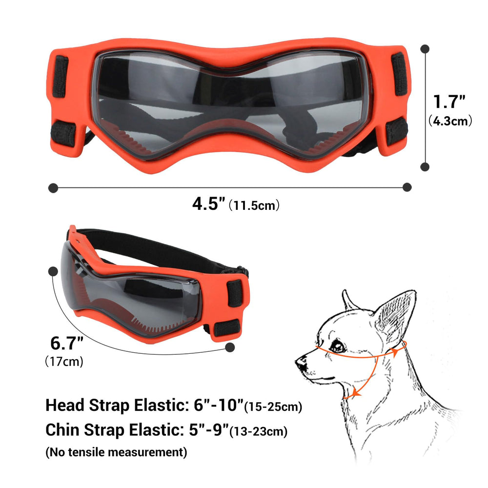 PETLESO lunettes chien petit, protection contre poussière et neige lors des sorties.