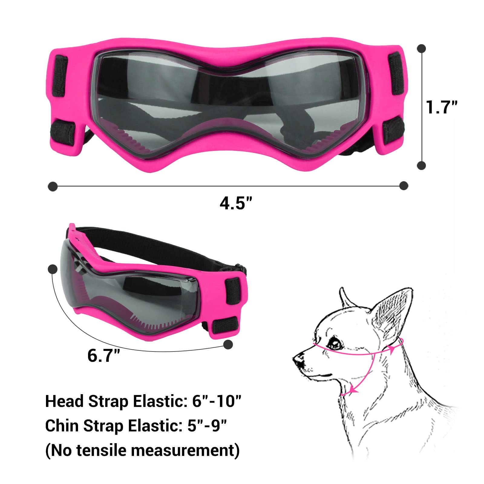 PETLESO lunettes-protection-vent-pour-chien-petit-rose utile lors balades