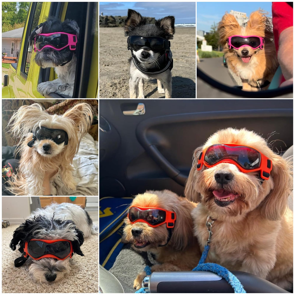 PETLESO lunettes-rose-pour-chien-petit protection UV et réduction éclairage