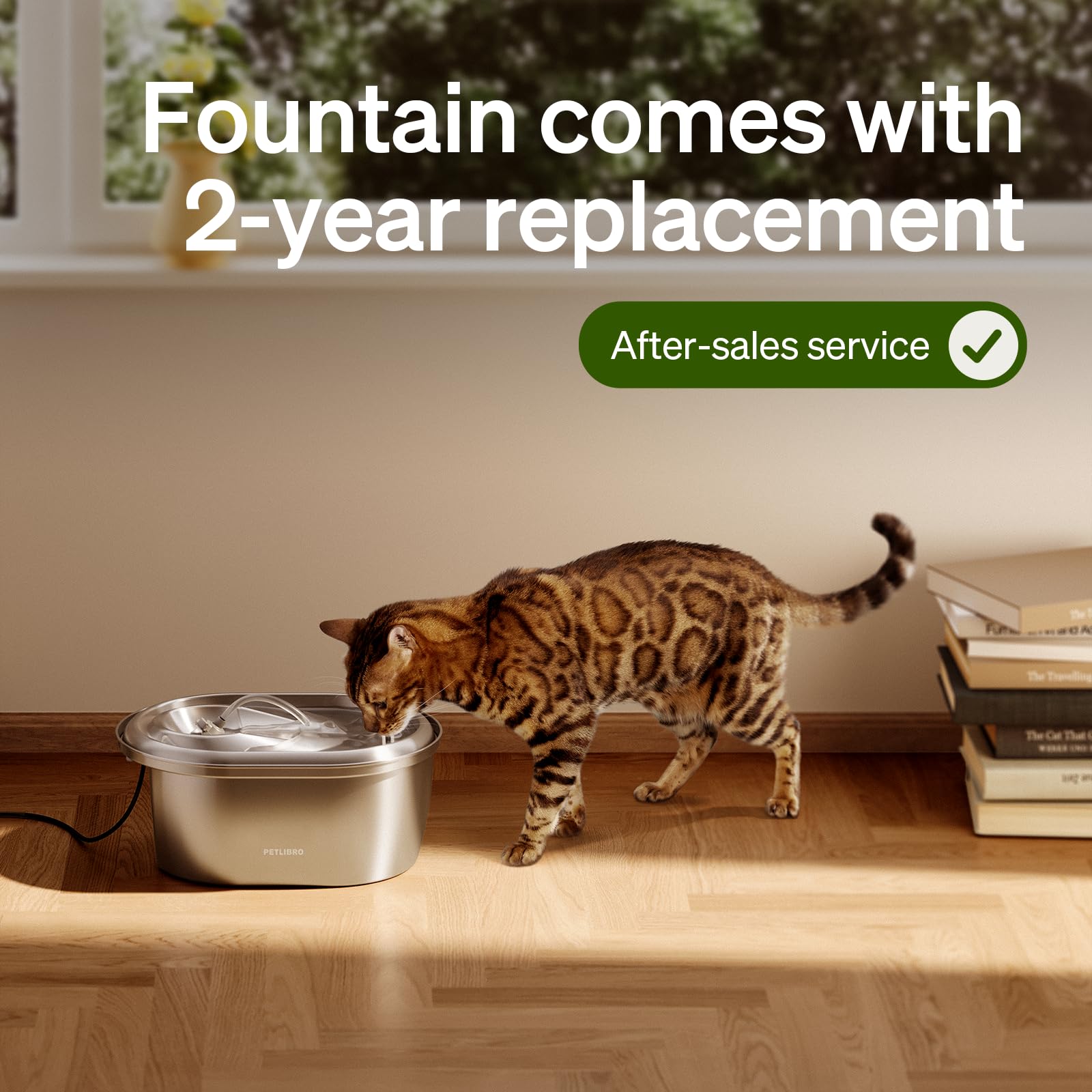 PETLIBRO entretien filtre chat inox, nettoyage rapide et usage prolongé.