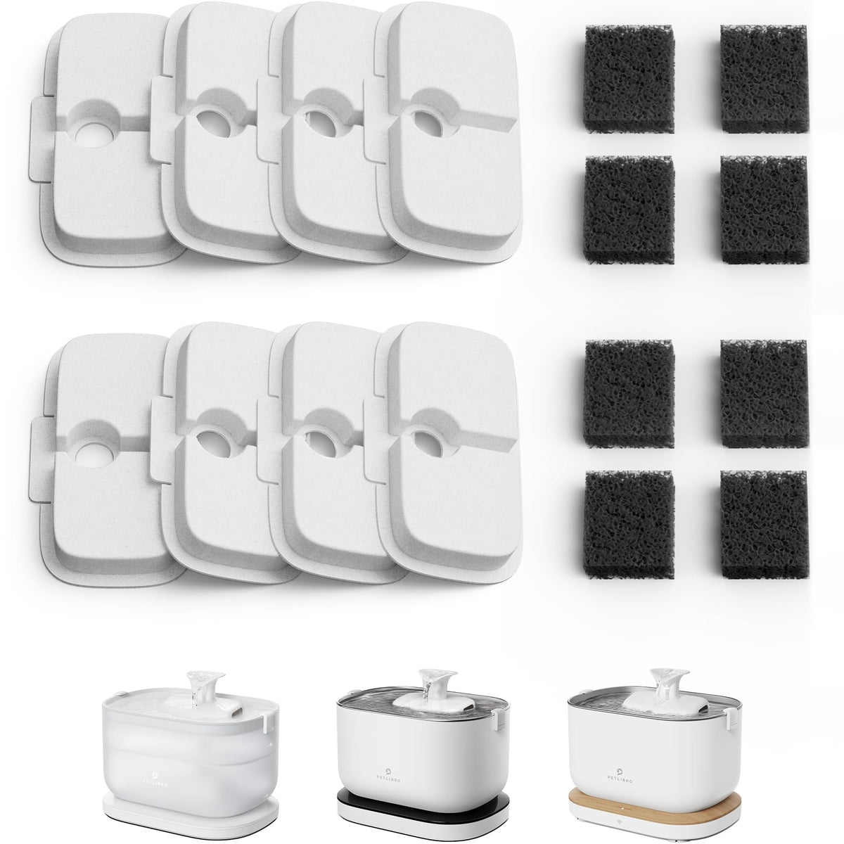 PETLIBRO Dockstream filtre de remplacement, pack de 8 pour eau plus claire
