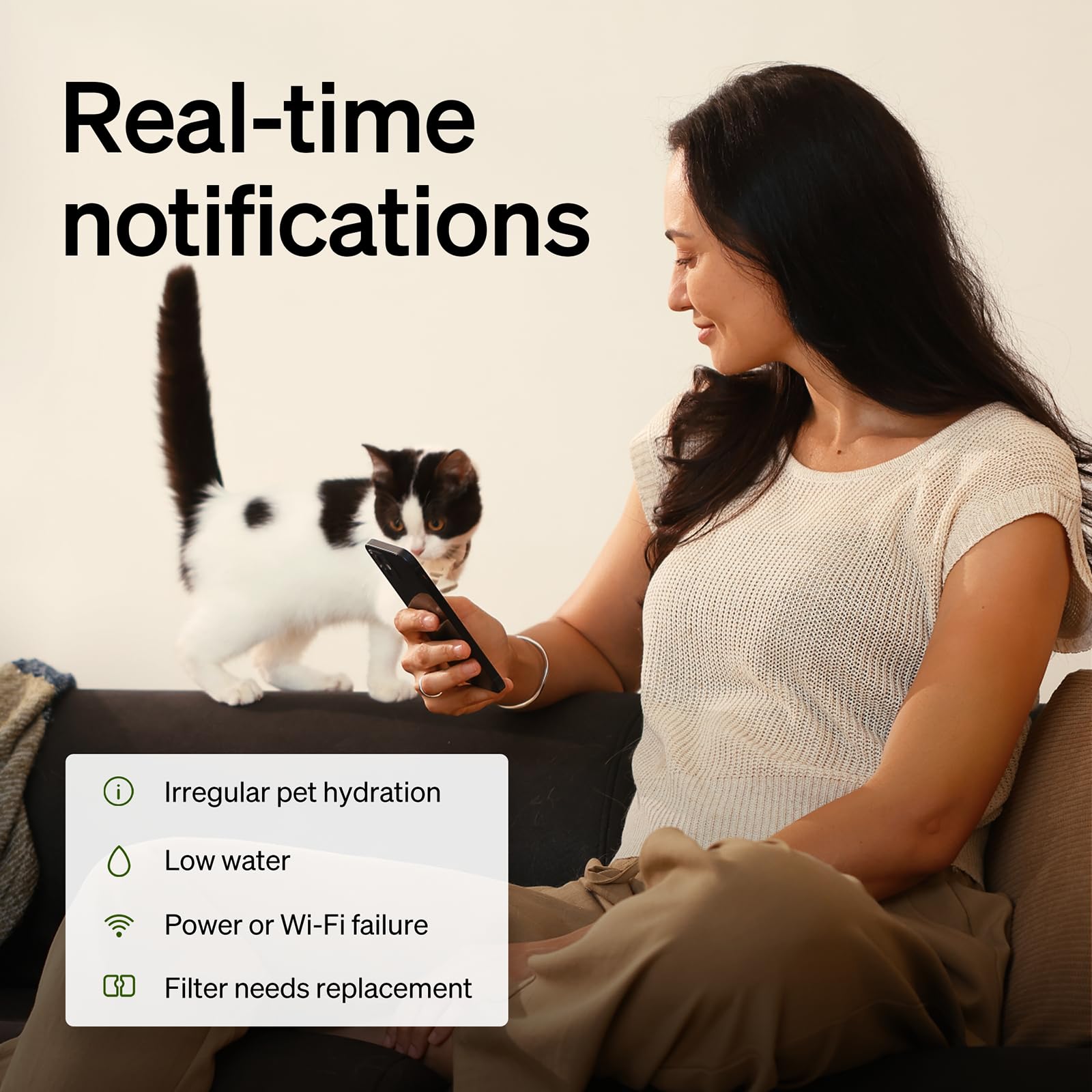 Fontaine PETLIBRO wifi 2,4GHz connectée pour surveiller l'hydratation.